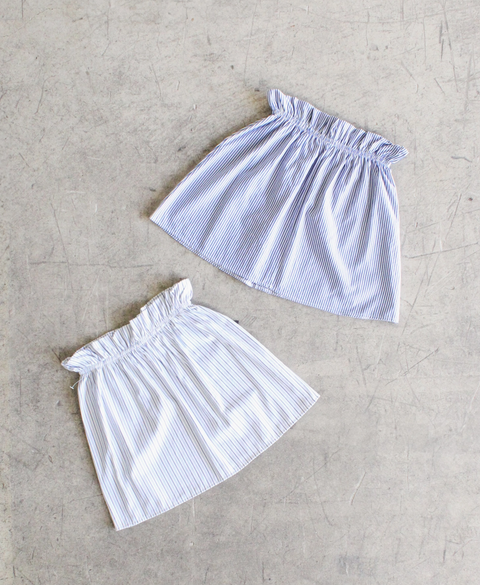 Paper Bag Striped Shirting Mini Skirt