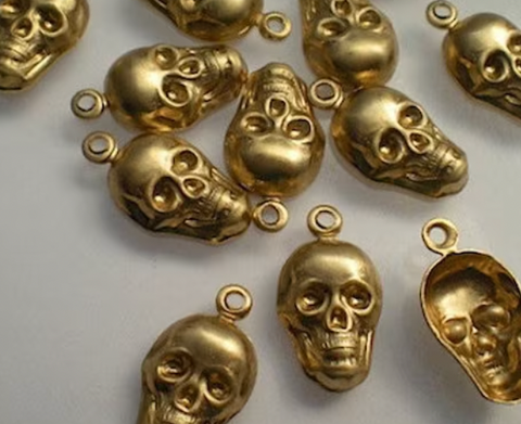 Brass Skull Charm
