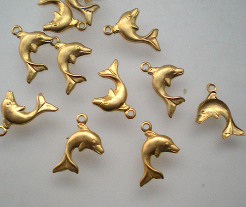 Brass Dolphin Charm