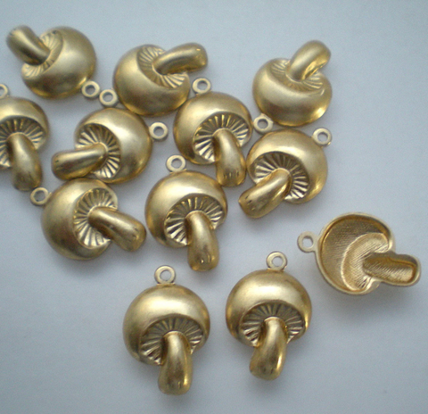 Brass Mushroom Charm
