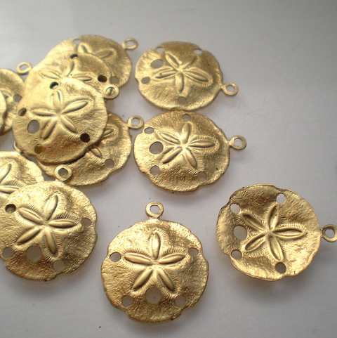 Brass Sand Dollar Charm