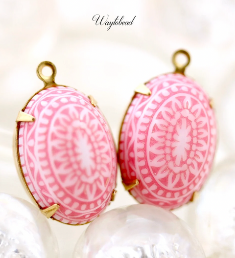 Vintage Mosaic Cameo Charm- Color Options