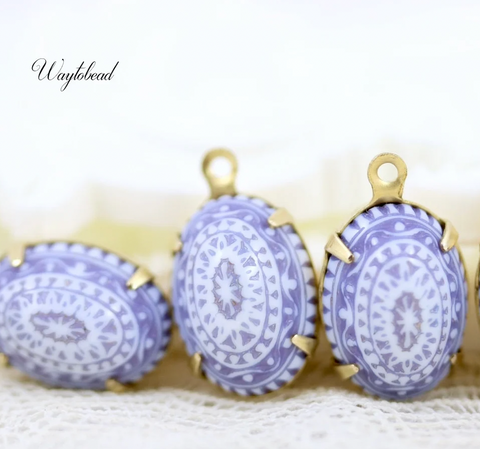 Vintage Mosaic Cameo Charm- Color Options