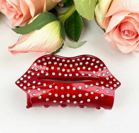 Bedazzled Lips Hair Claw Clip