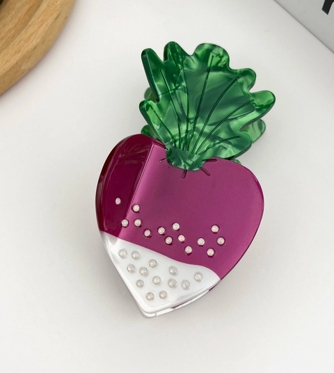 Bedazzled Radish Hair Claw Clip