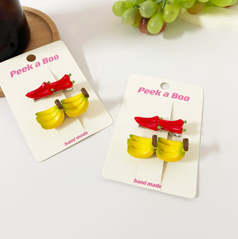 Chilli/Banana Duckbill Hair Clip Set