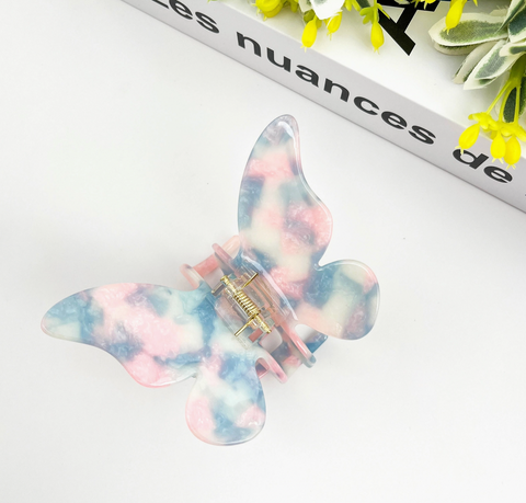 Cotton Candy Butterfly Hair Claw Clip