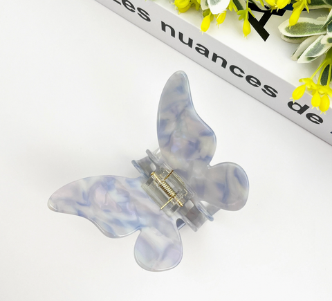 Lilac Grey Butterfly Hair Claw Clip