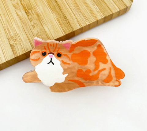 Orange Cat Hair Claw Clip