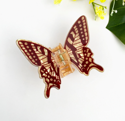 Brown Butterfly Hair Claw Clip