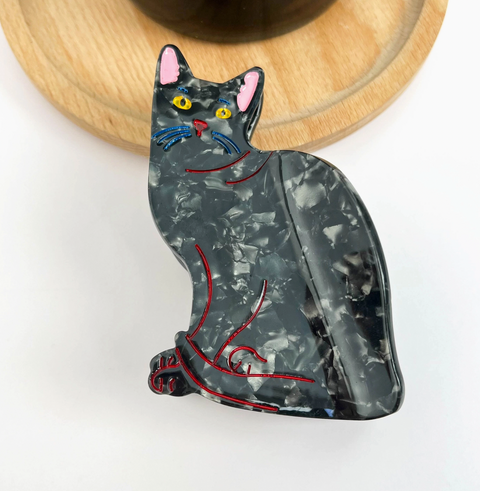 Black Cat Hair Claw Clip