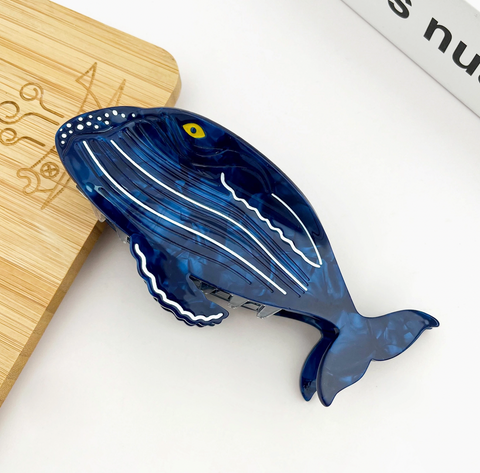 Blue Whale  Hair Claw Clip