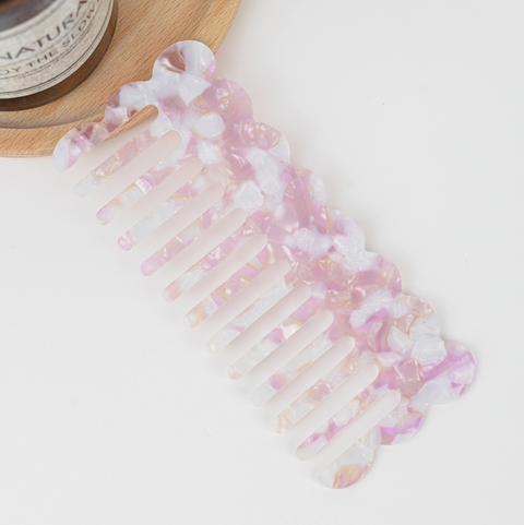 Wide Tooth Light Purple Acetate Comb
