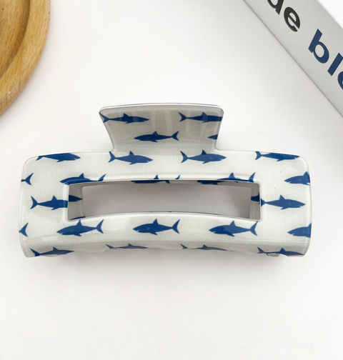 Fish Print Simple Hair Claw Clip - Size Options