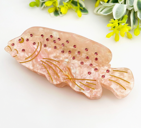 Pink Fish Hair Claw Clip