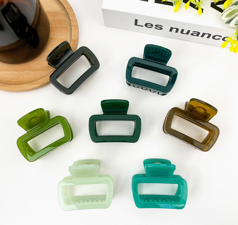 Square Jelly Simple Claw Clips- Color Options