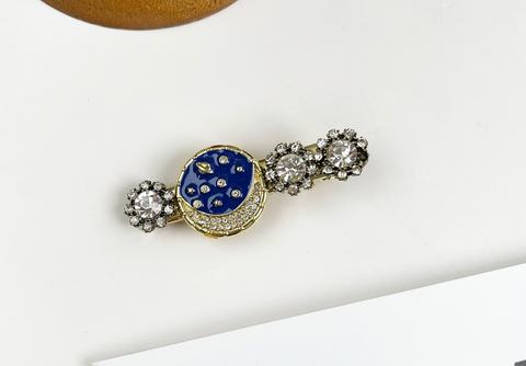 Starry Sky Blue Shiny Rhinestone Duckbill Clip
