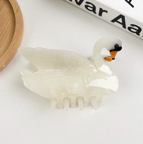Swan Shark Hair Claw Clip