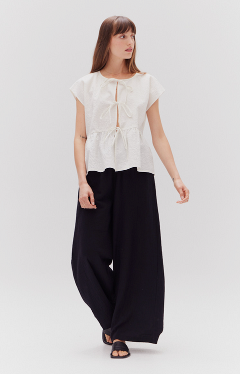 Overfit Tie Front Top- Color Options