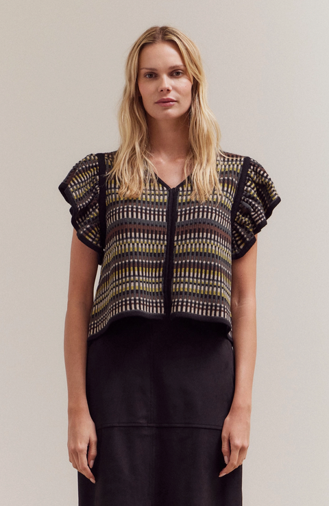 Flutter Sleeve Sweater Top
