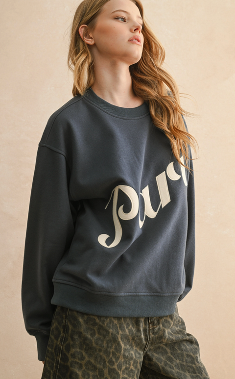Paris Patch Front Crew Sweatshirt