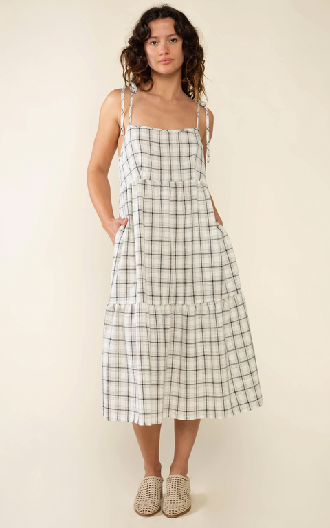 Luca Plaid Tie Strap Dress