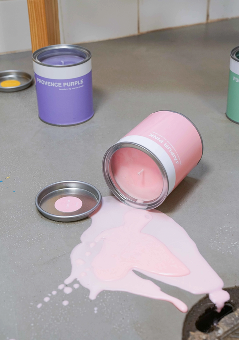 Jaipur Pink Paint Can Candle-Sandalwood + Lotus Flower