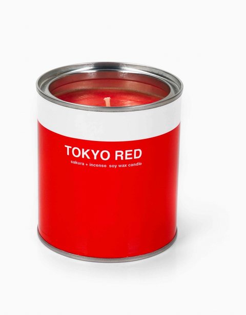 Tokyo Red Paint Can Candle- Sakura + Incense