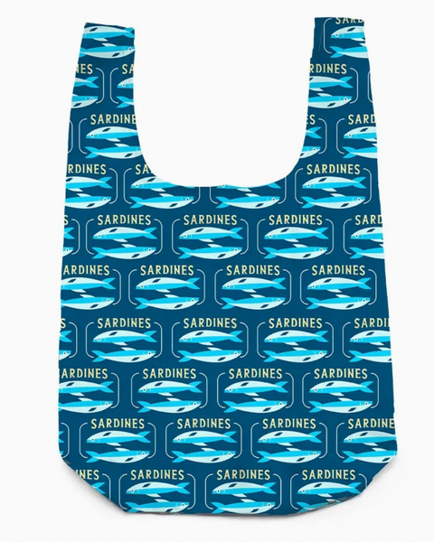 2-in-1 Bag Charm & Reusable Shopper Bag - Canned Sardines