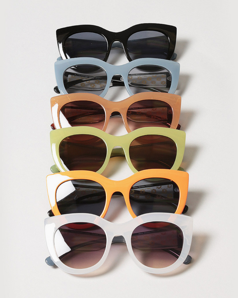 Bold Color Round Frame Sunglasses