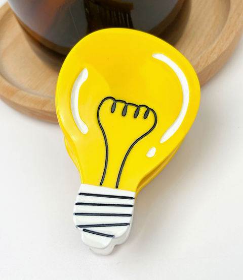 Yellow Lightbulb Hair Claw Clip