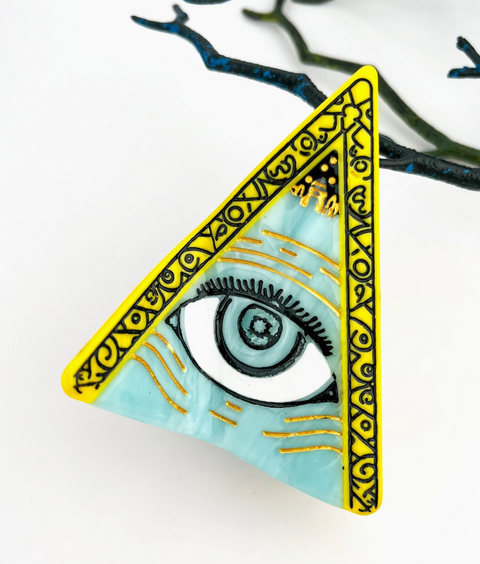 Triangle Evil Eye Hair Claw Clip