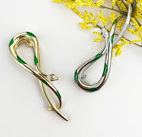 Metallic Snake Hair Claw Clip- Options