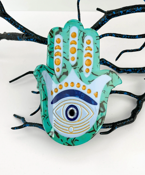 Detailed Hamsa Hand Hair Claw Clip