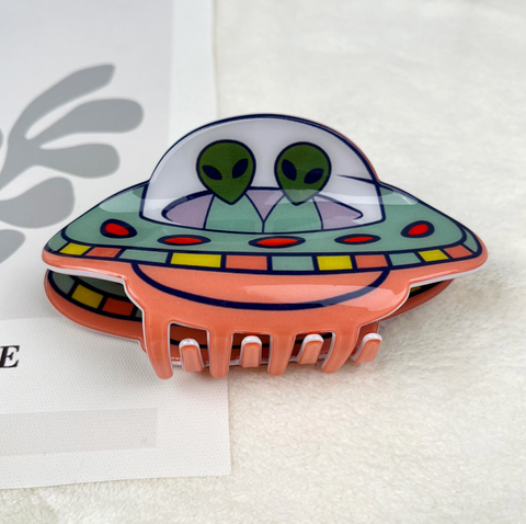 Alien Spaceship Hair Claw Clip
