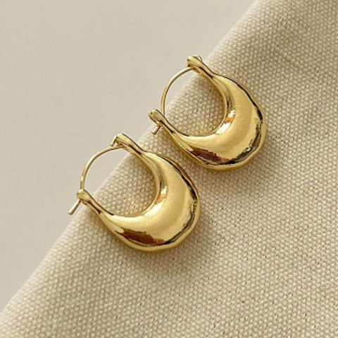 Thick Gold Hoop Earrings