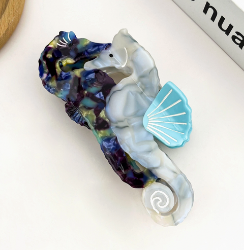 Seahorse Pair Hair Claw Clip