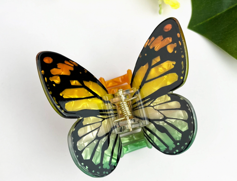 Rainbow Butterfly Hair Claw Clip