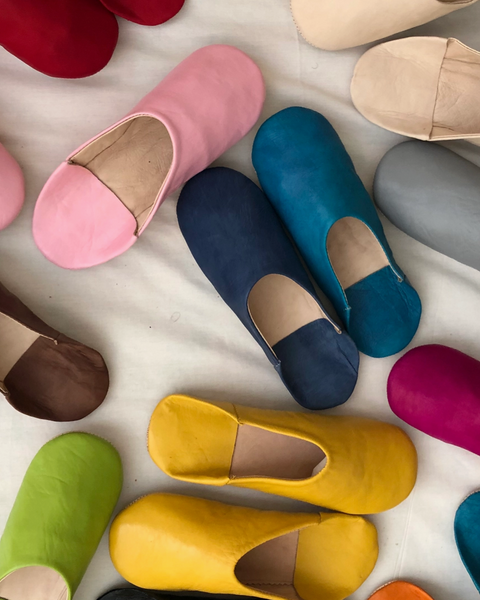 Moroccan Leather Babouche Slipper Slide-on Shoes