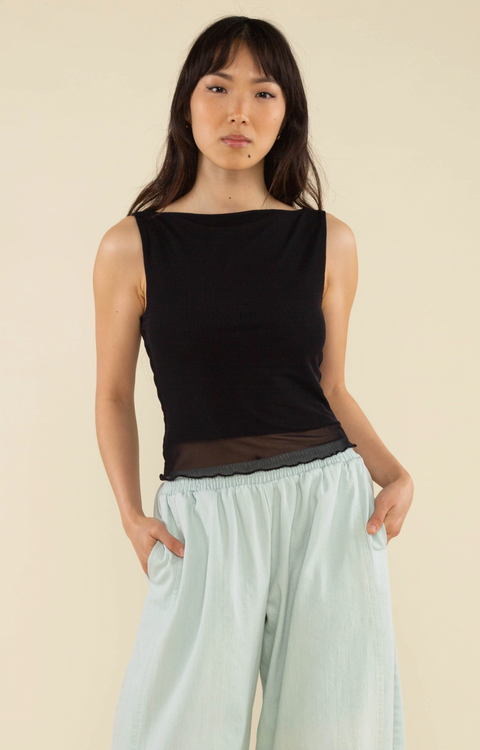 The Russ Boatneck Lined Mesh Tank