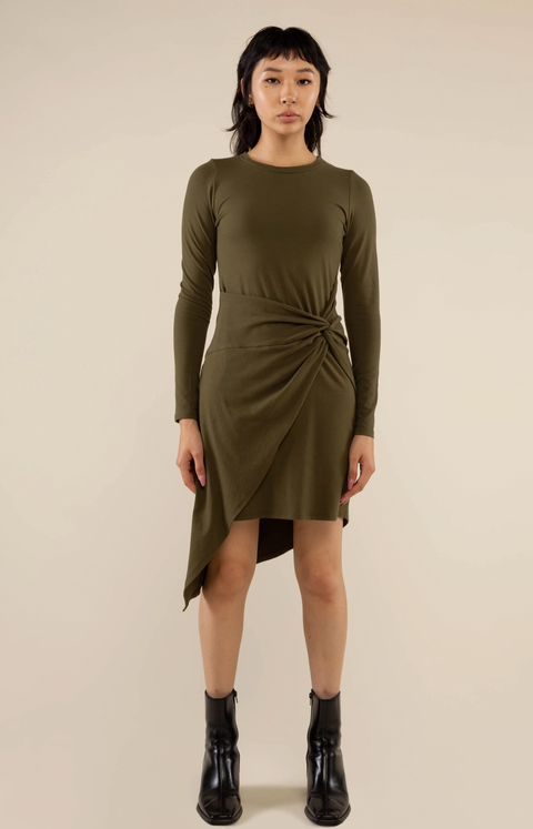 The Terra Asymmetrical  Long Sleeve Twist Dress- Options