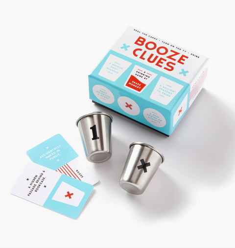 Coffee Table Games- Brass Monkey Booze Clues Drinking Game Set