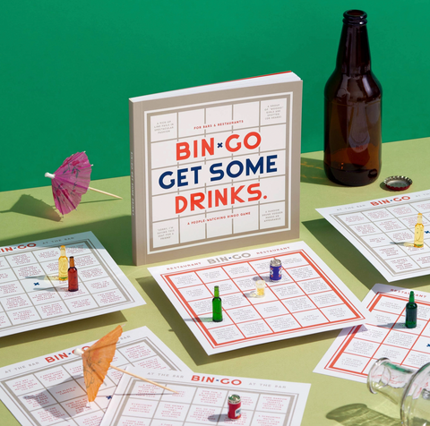 Coffee Table Games- Brass Monkey Bin-Go Get Some Drinks Bingo Book