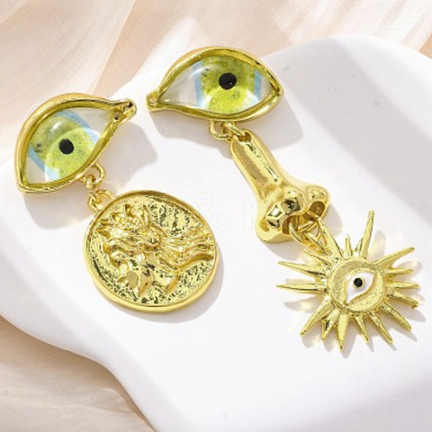Face/ Eyes Dangle Earrings