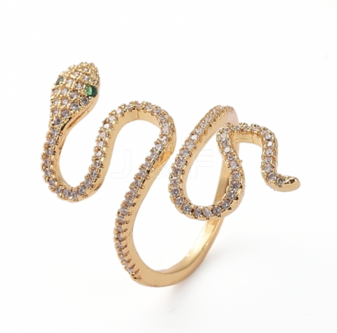 Cubic Zirconia Bedazzled Snake Ring