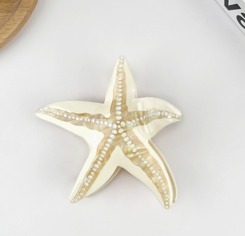 Small Brown Starfish Hair Claw Clip