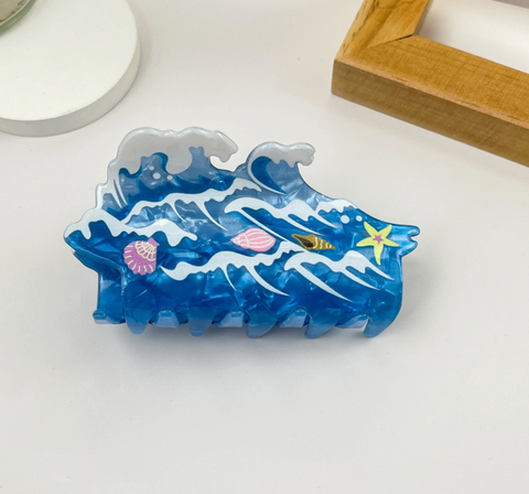 Ocean Wave Hair Claw Clip