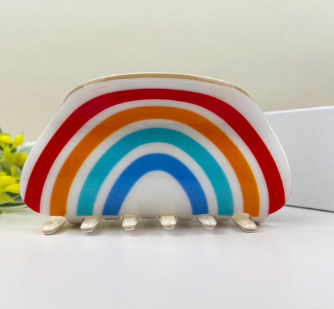 Rainbow Hair Claw Clip