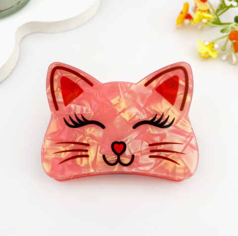 Smiling Cat Hair Claw Clip-options
