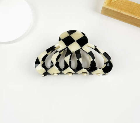 Checkered Hair Claw Clip- Options